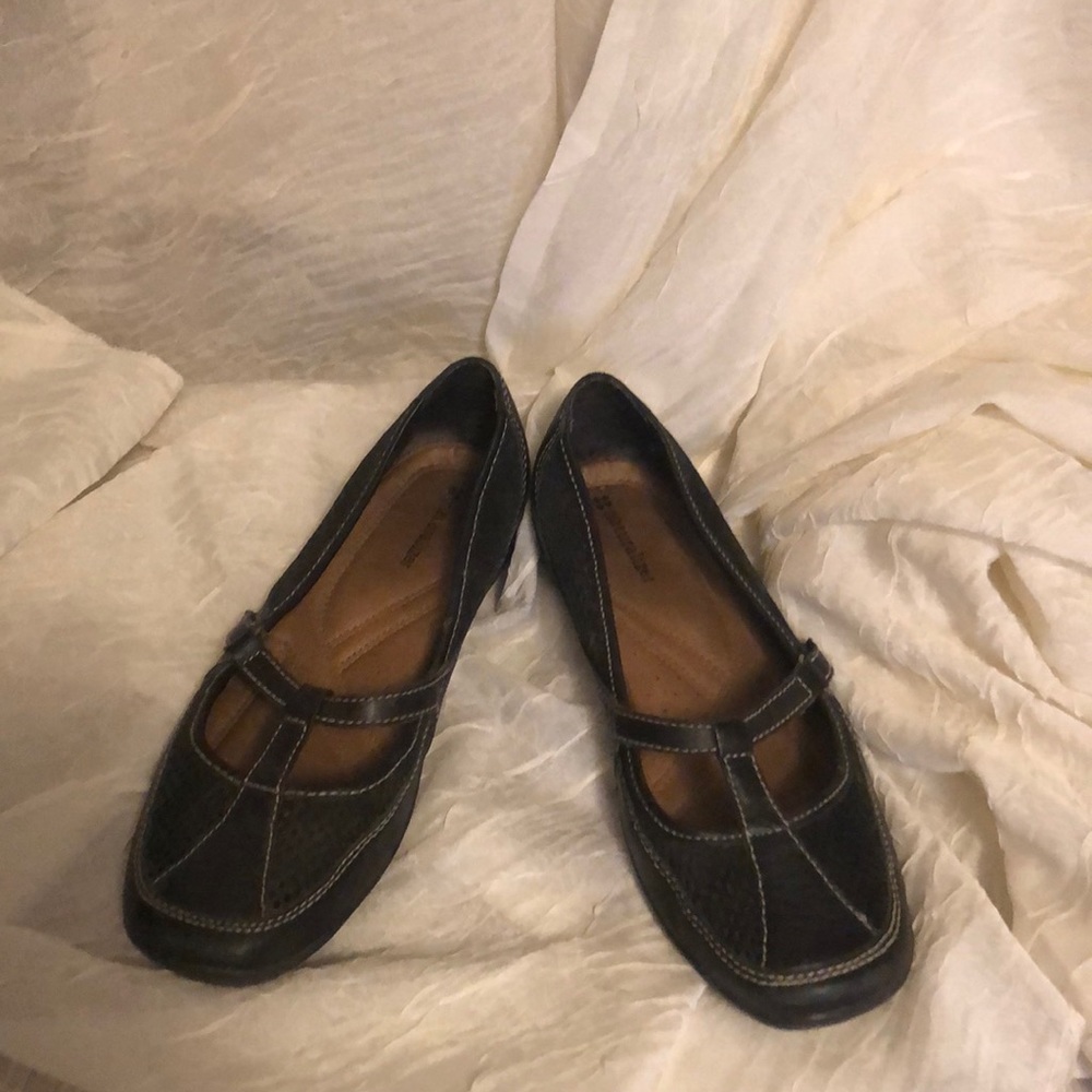 Naturalizer Pearce leather strap blk shoes sz 8M